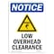 Signmission OSHA Notice, 7" Height, Low Overhead Clearance Sign With Symbol, 7" X 5", Portrait OS-NS-D-57-V-14069 - alternate 1